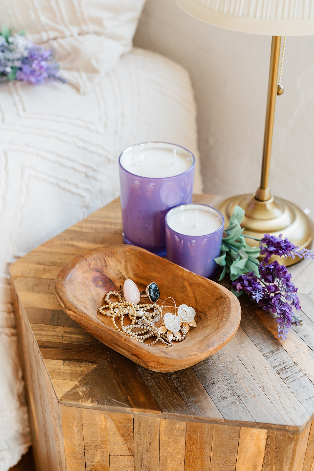 Bol à pâte décoratif en bois - Blanc