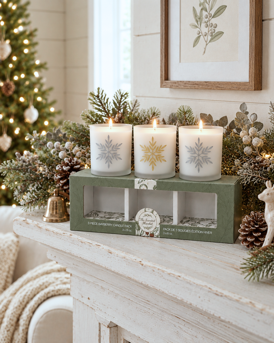 BAYBERRY Frosted Candle Trio Gift Set