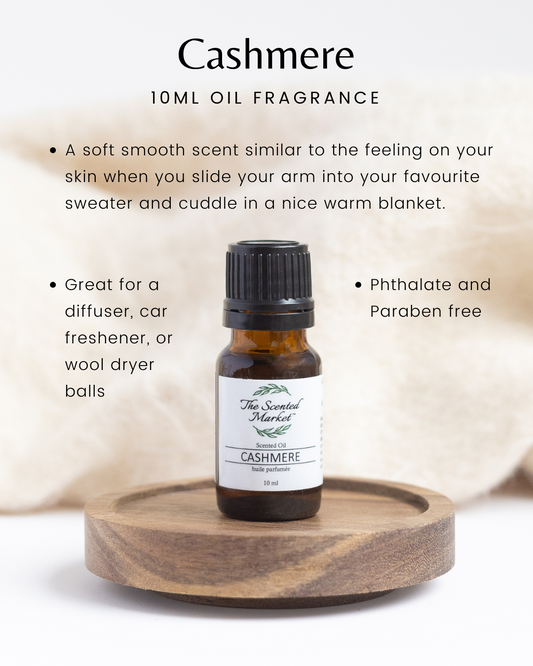 CASHMERE Oil Fragrance – Long-Lasting, Scented Oils for Home and Personal Use - The Scented Market Fragrance Oil