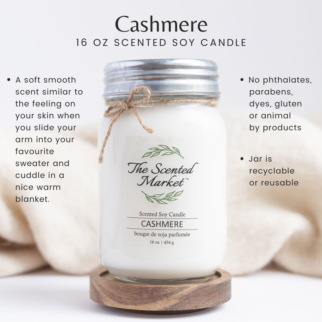 CASHMERE Soy Wax Candle 16 oz - The Scented Market Candles