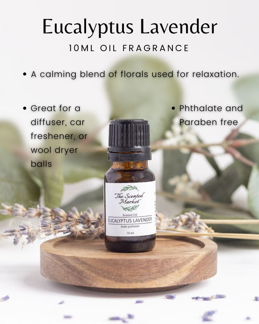 EUCALYPTUS LAVENDER Oil Fragrance – Long-Lasting, Scented Oils for Home and Personal Use - The Scented Market Fragrance Oil