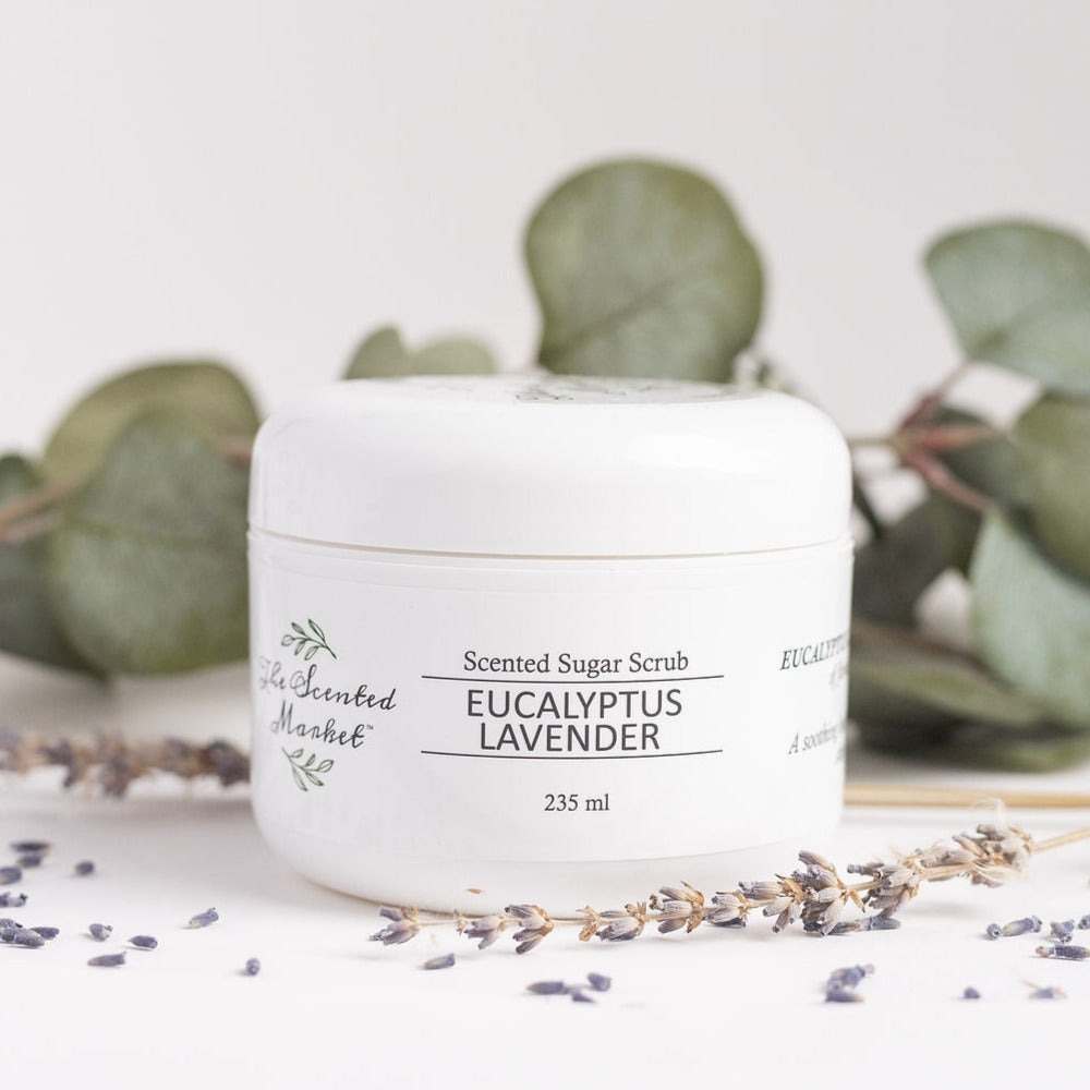 Eucalyptus Lavender Sugar Scrub – Soothing Exfoliation and Hydration - The Scented Market Bath & Body