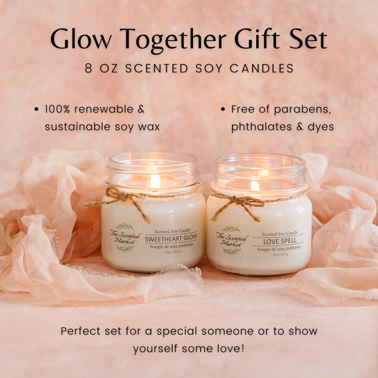 Glow Together Candle Gift Set – Sweetheart Glow & Love Spell - The Scented Market