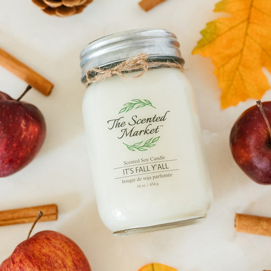 IT'S FALL Y'ALL Soy Wax Candle 16 oz - The Scented Market Candles