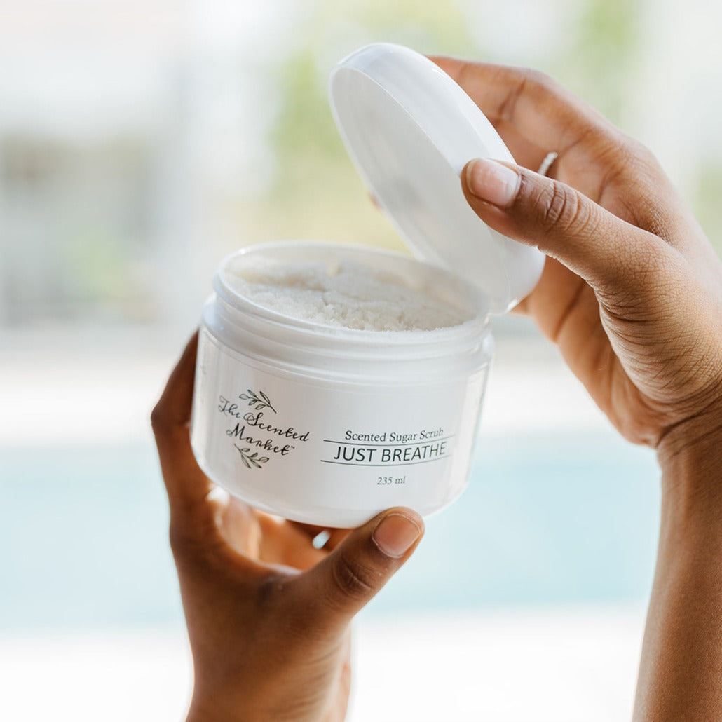 Just Breathe Scented Sugar Scrub: Luxurious Exfoliating Body Scrub for Silky Soft Skin - The Scented Market Skin Care