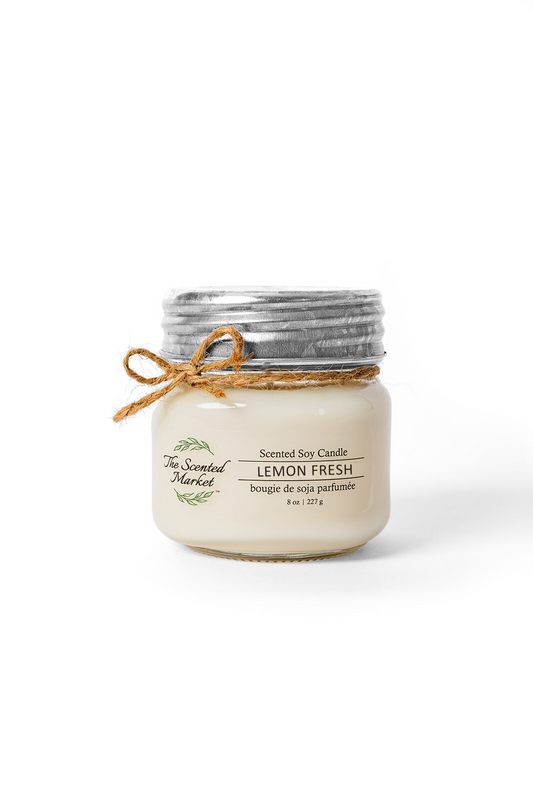 LEMON FRESH Soy Wax Candle 8 oz - The Scented Market Candles