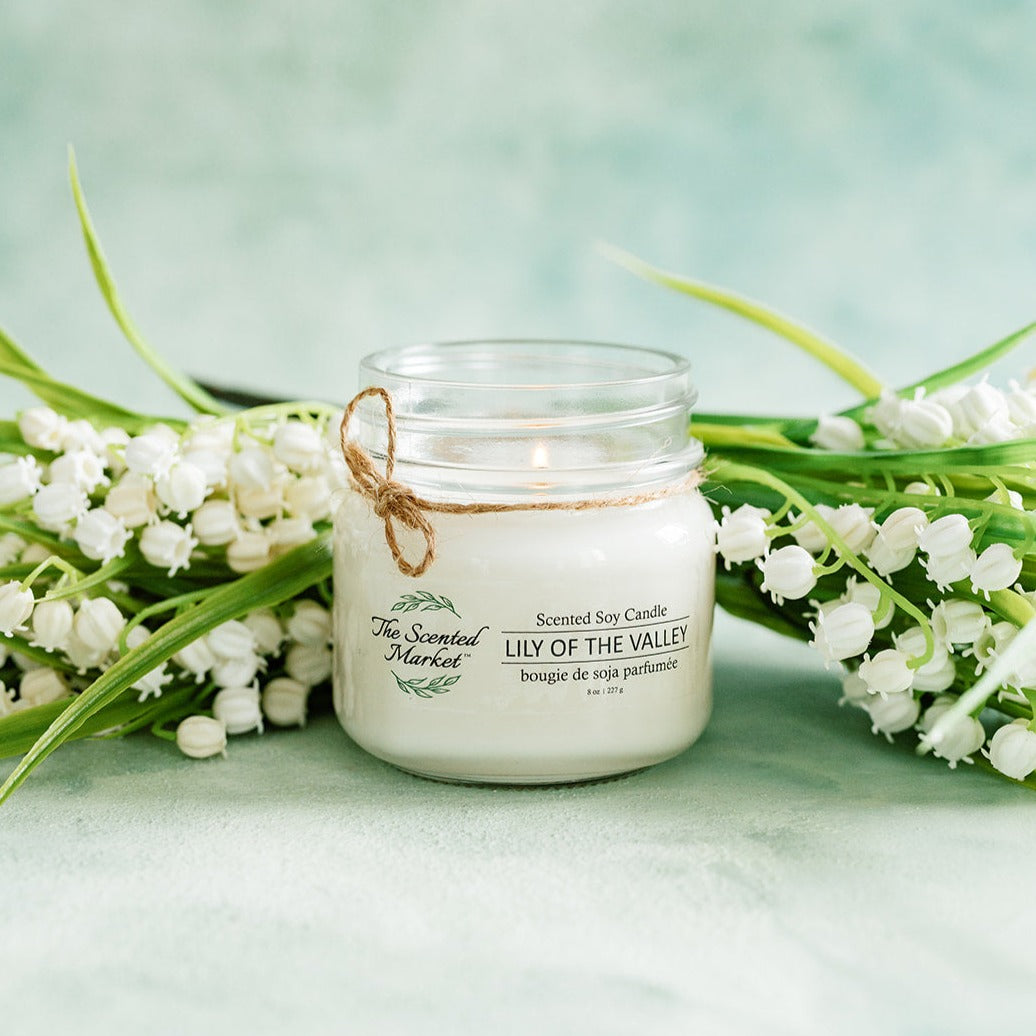 LILY OF THE VALLEY Soy Wax Candle 8 oz - The Scented Market Candles