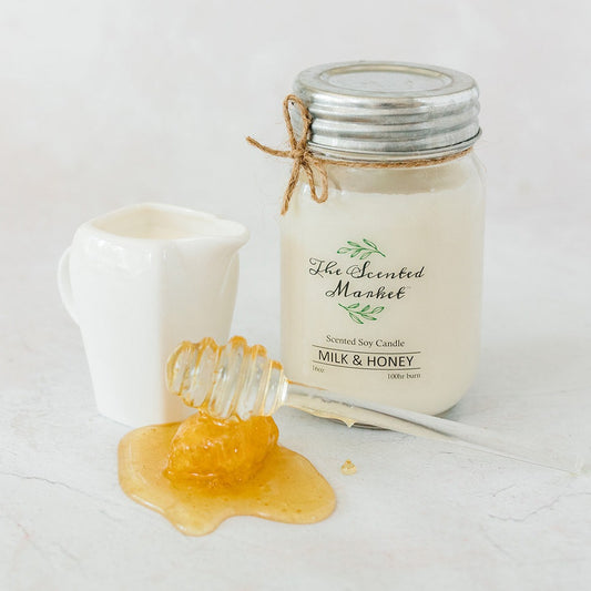 MILK & HONEY Soy Wax Candle 16 oz - The Scented Market Candles