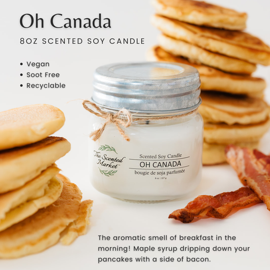 OH CANADA Soy Wax Candle 8 oz - The Scented Market Candles