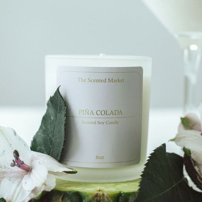 PIÑA COLADA Soy Wax Candle 6 oz - The Scented Market Candles