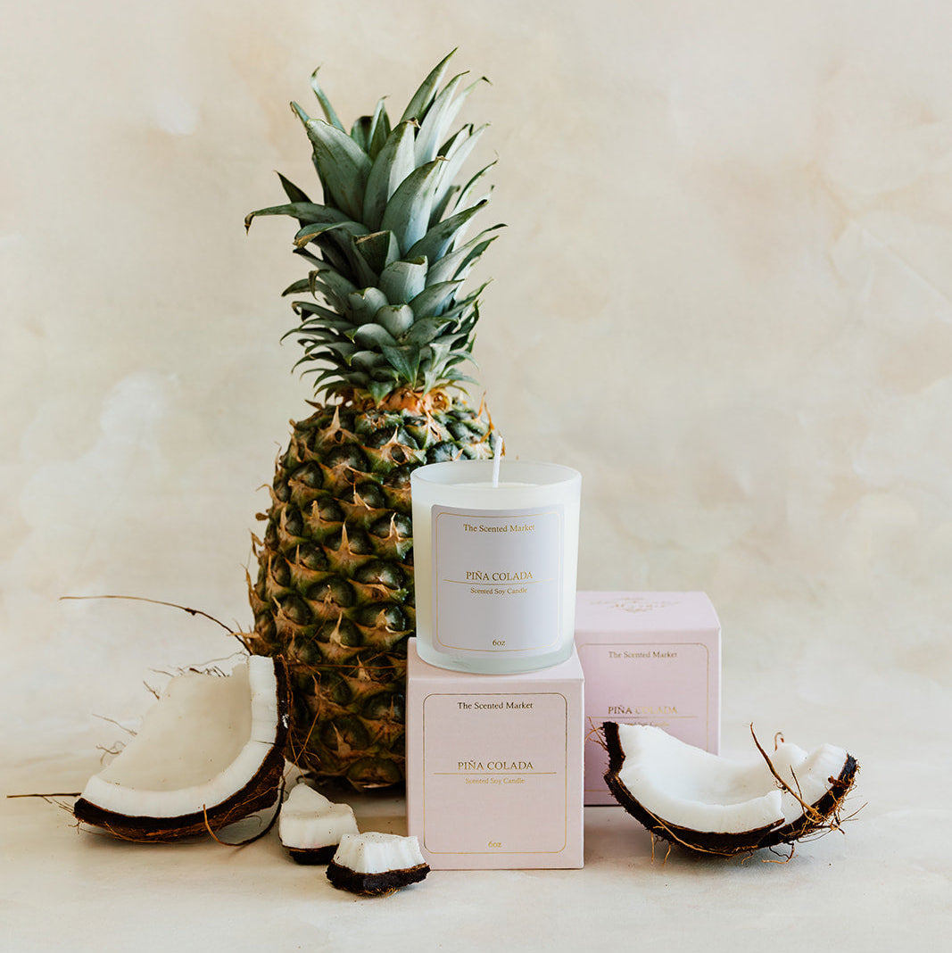 PIÑA COLADA Soy Wax Candle 6 oz - The Scented Market Candles
