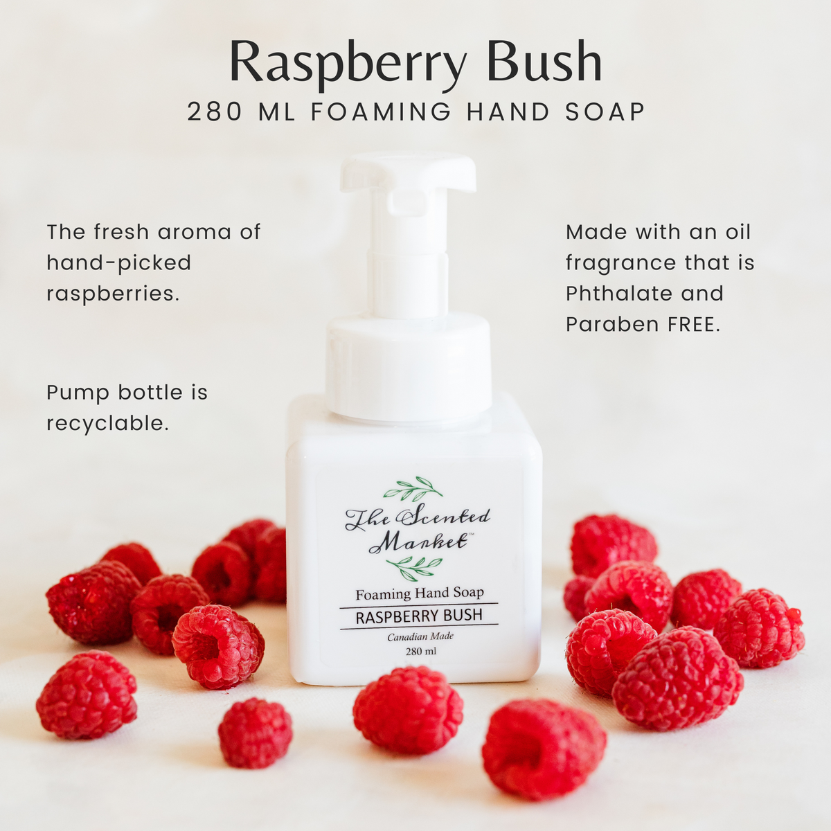 RASPBERRY BUSH Foaming Hand Soap - The Scented Market Liquid Hand Soap