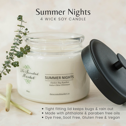 SUMMER NIGHTS 4 WICK SOY WAX CANDLE - The Scented Market Candles