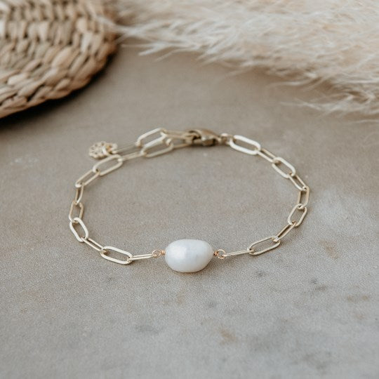Single Pearl Gold Bracelet - The Scented Market Bracelets