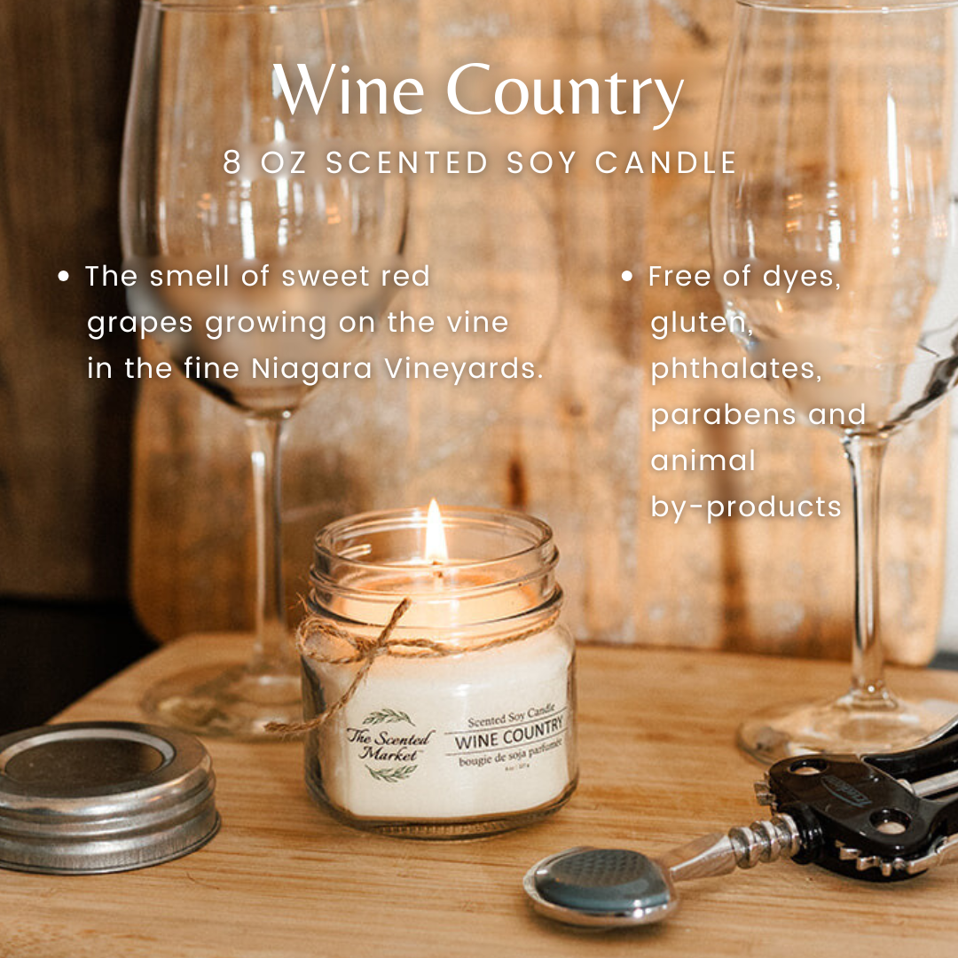 WINE COUNTRY Soy Wax Candle 8oz - The Scented Market Candles