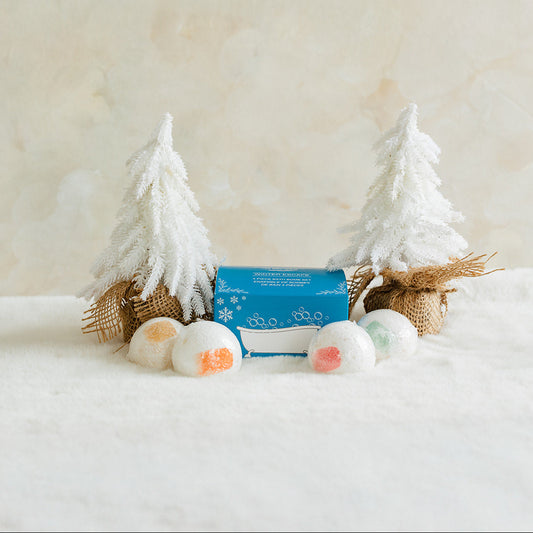 Winter Mini Bath Bomb Gift Set – 4 Relaxing Seasonal Scents for a Cozy Self Care Experience - The Scented Market Bath & Body Gift Sets