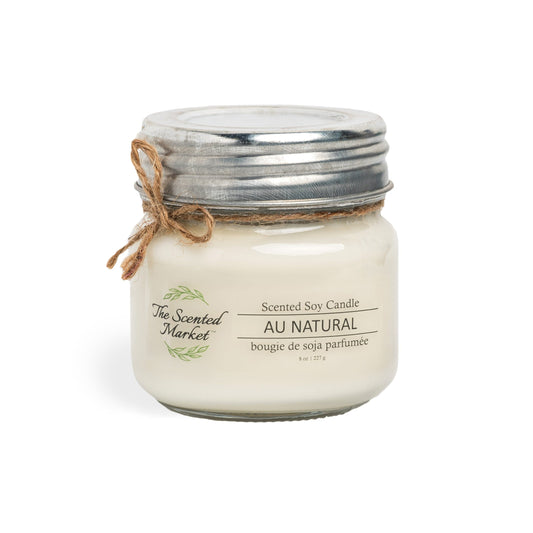 AU NATURAL / SCENT FREE Soy Wax Candle 8 oz - The Scented Market Candles