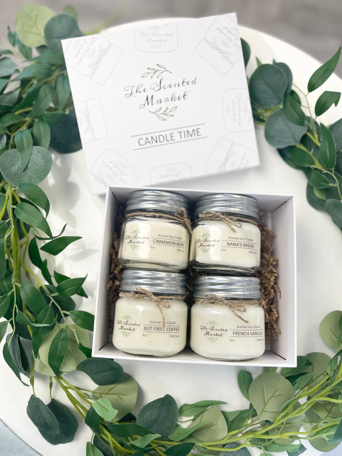 Candle Time Gift Box – 4 Scented Soy Candles - The Scented Market Candles