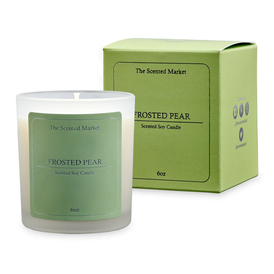 Crisp FROSTED PEAR Soy Wax Candle - The Scented Market Candles