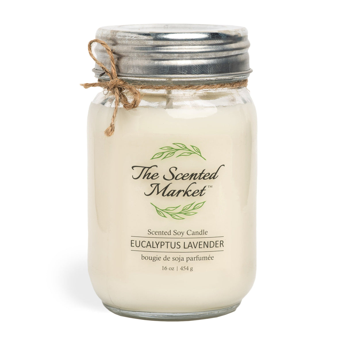 EUCALYPTUS LAVENDER Soy Wax Candle 16 oz - The Scented Market Candles