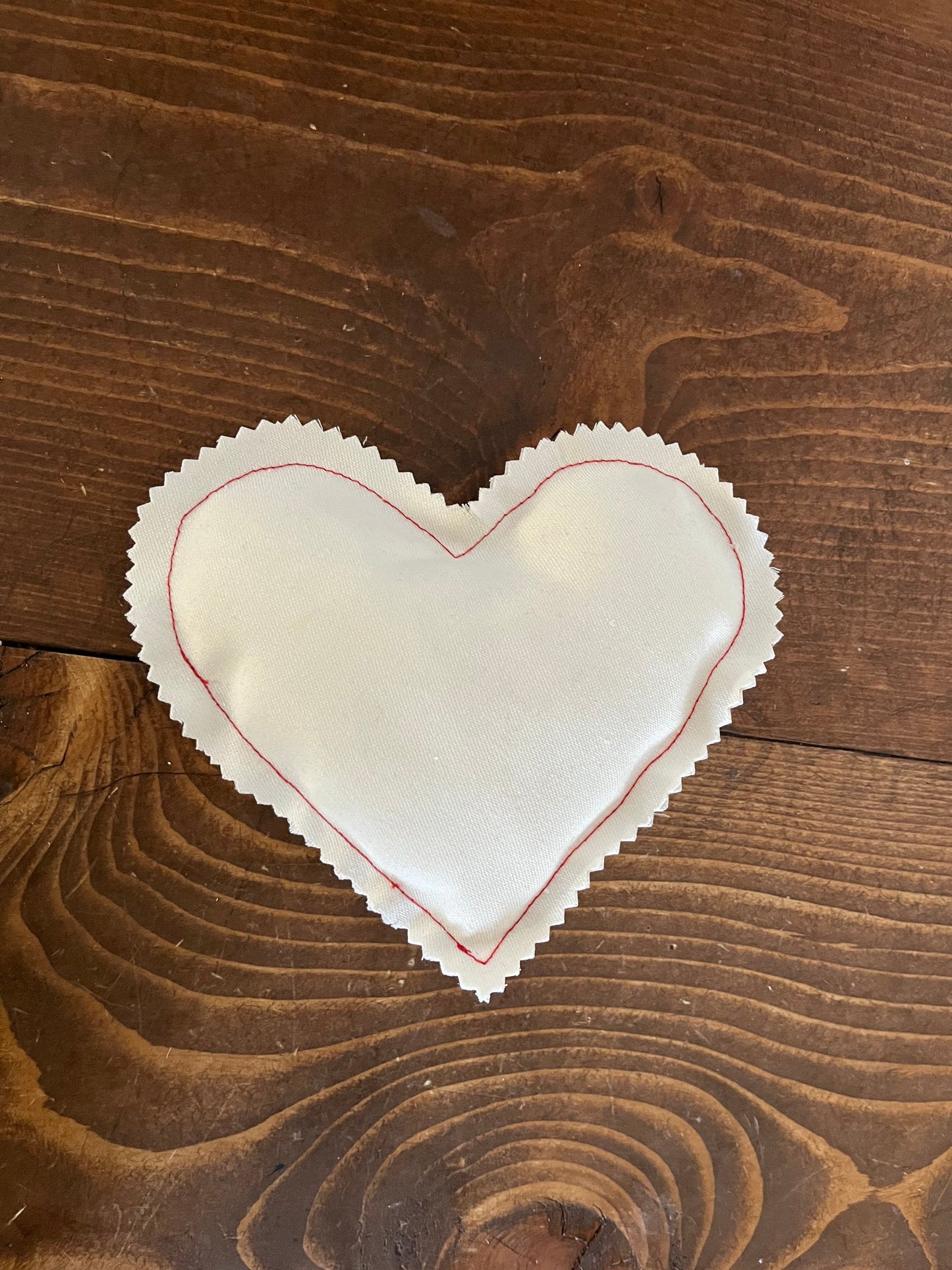 Handmade Cream Fabric Heart Pillow – Stuffed Decorative Accent Piece - The Scented Market Seasonal & Holiday Decorations