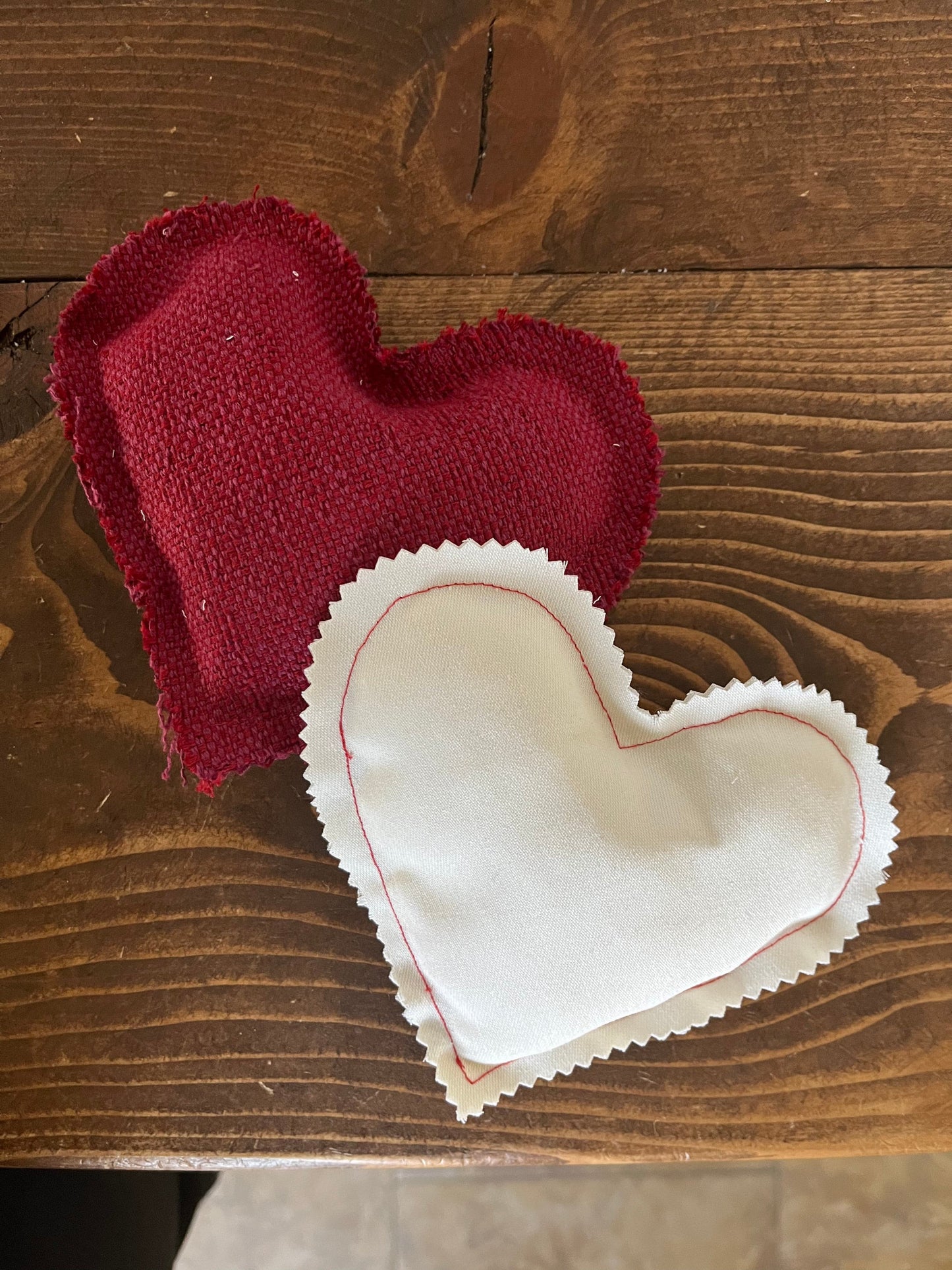 Handmade Cream Fabric Heart Pillow – Stuffed Decorative Accent Piece - The Scented Market Seasonal & Holiday Decorations