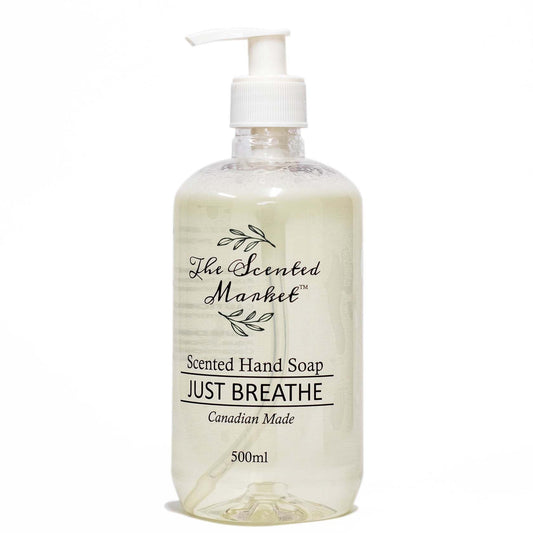 Just Breathe Scented Hand Soap – Refreshing, Moisturizing, and Invigorating - The Scented Market Liquid Hand Soap