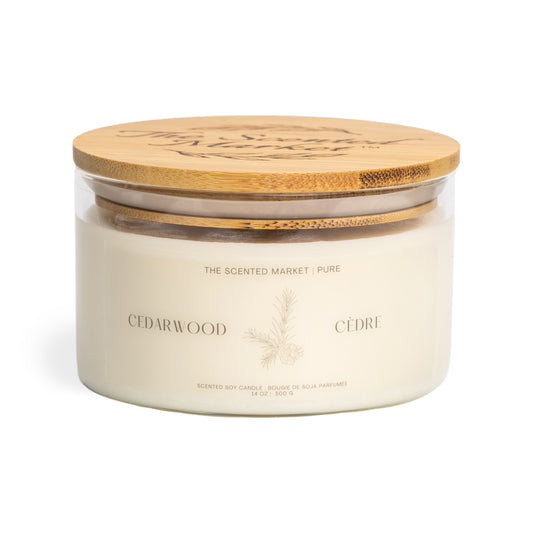 Pure CEDARWOOD Soy Wax Candle 14 oz - The Scented Market Candles