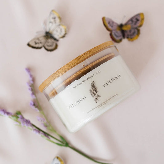 Pure PATCHOULI Soy Wax Candle 14 oz - The Scented Market Candles