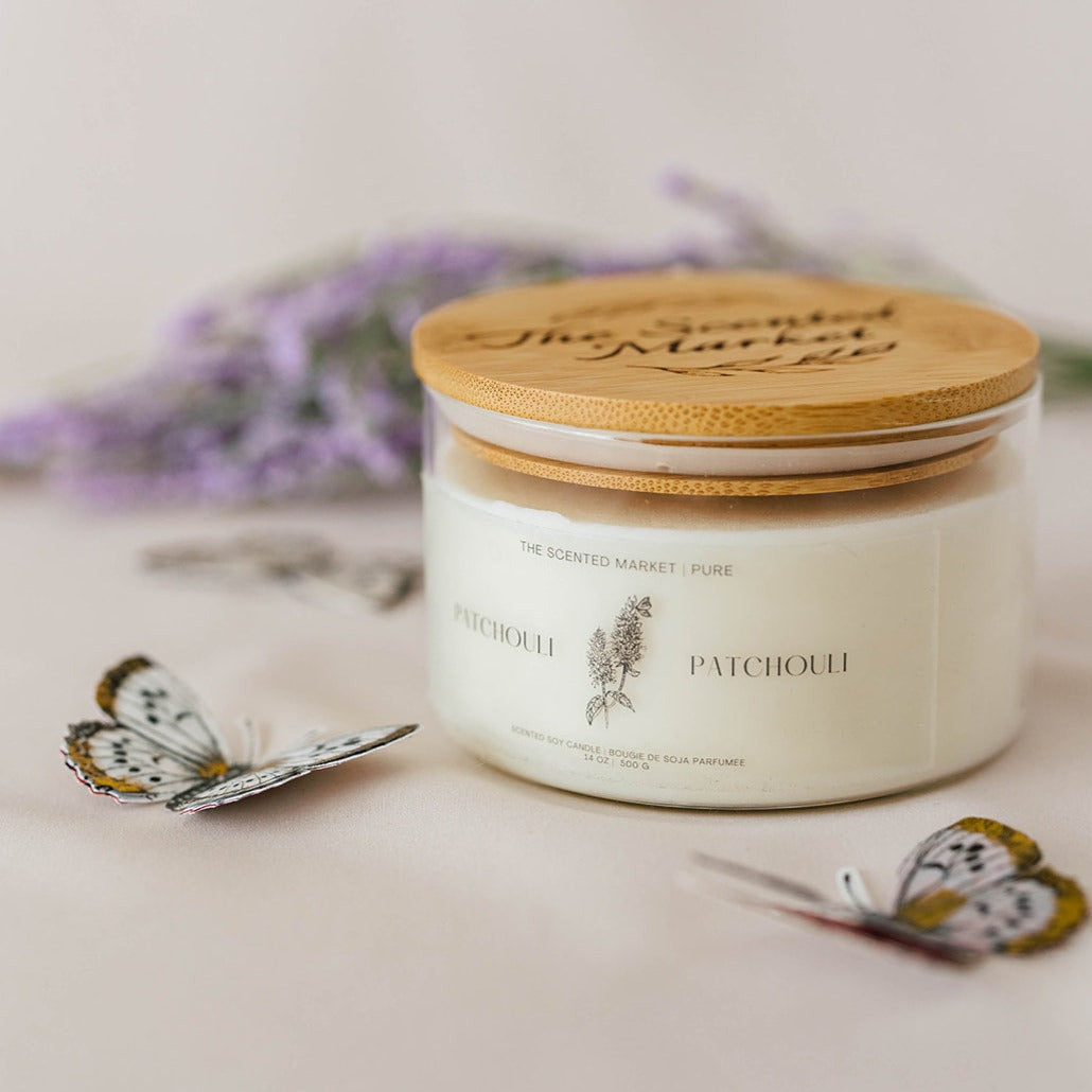 Pure PATCHOULI Soy Wax Candle 14 oz - The Scented Market Candles