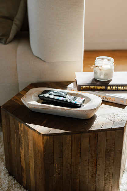 Bol à pâte décoratif en bois - Blanc