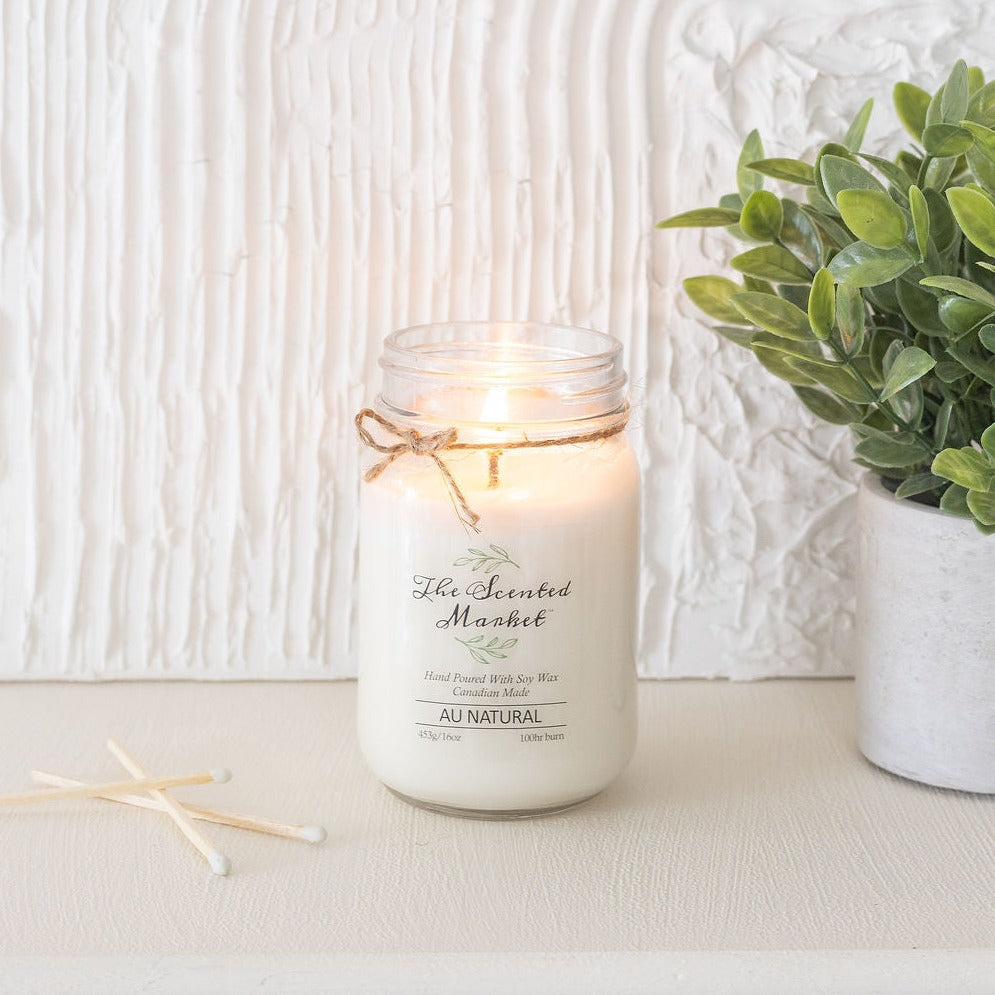 AU NATURAL / SCENT FREE Soy Wax Candle 16 oz - The Scented Market  Candles   