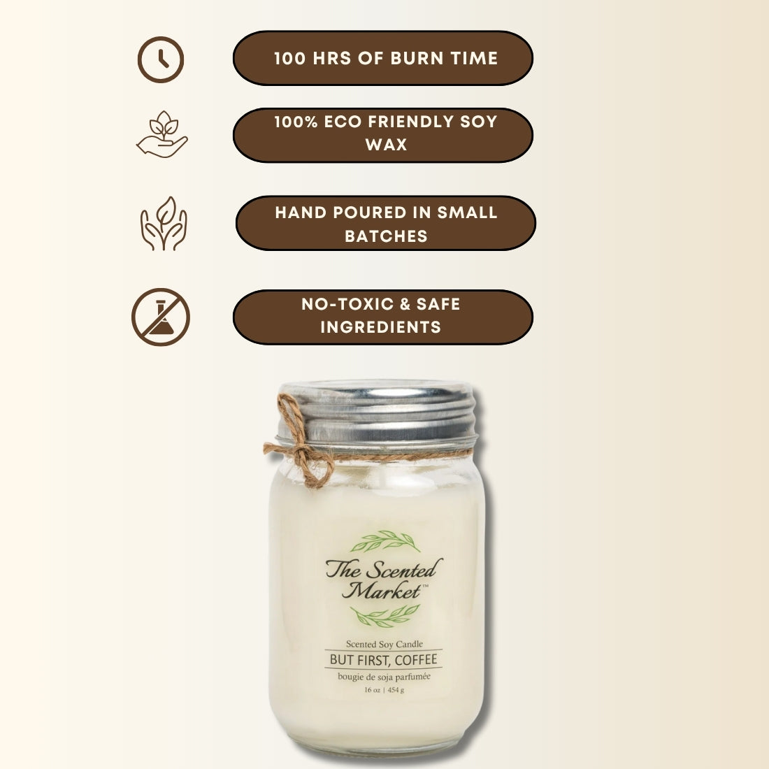 BUT FIRST, COFFEE Soy Wax Candle 16 oz - The Scented Market  Candles   