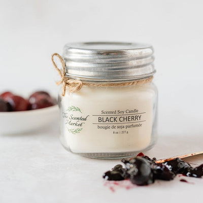 BLACK CHERRY Soy Wax Candle 8 oz - Scent of October - The Scented Market 