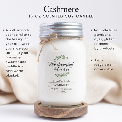 CASHMERE Soy Wax Candle 16 oz - The Scented Market  Candles   