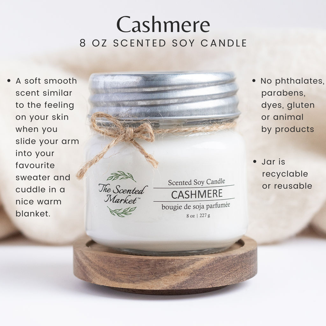 CASHMERE Soy Wax Candle 8 oz - The Scented Market  Candles   