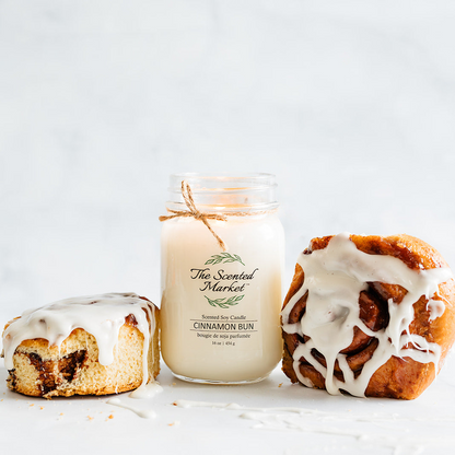 CINNAMON BUN Soy Wax Candle 16oz - The Scented Market  Candles   