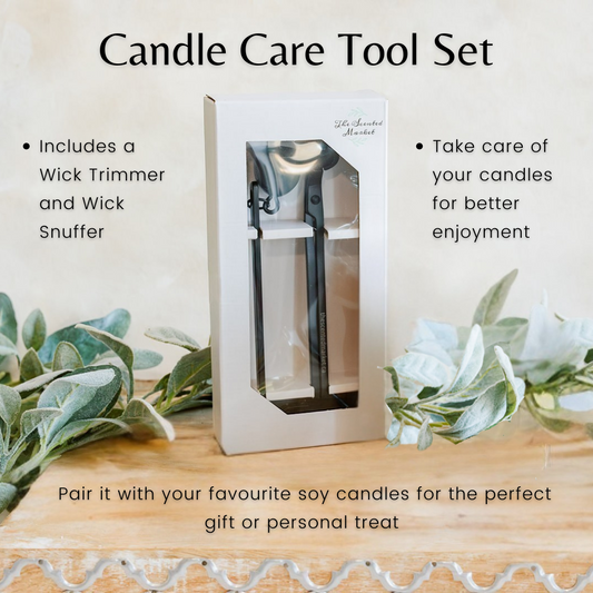 Candle Care Tool Set – Wick Trimmer & Snuffer for Clean Soy Candle Burning - The Scented Market  Candle Snuffers   