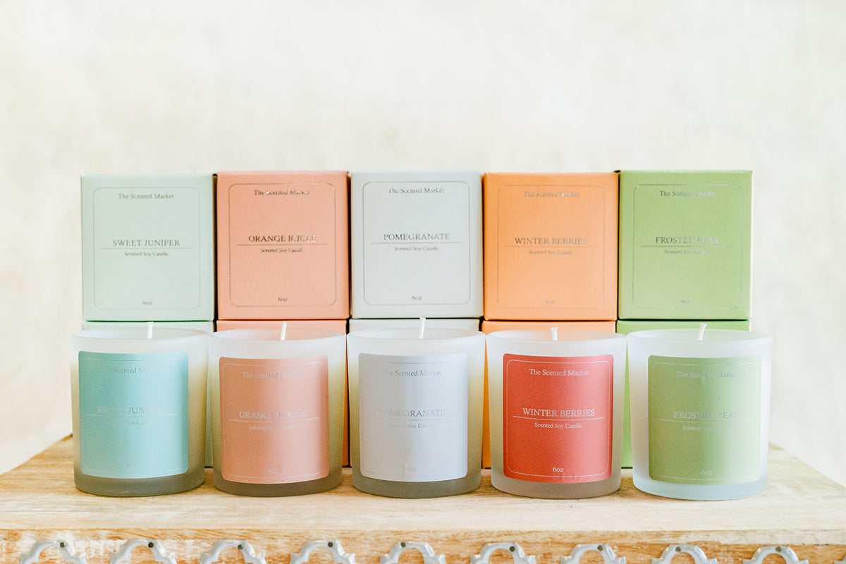 Crisp POMEGRANATE Soy Wax Candle - The Scented Market  Candles   