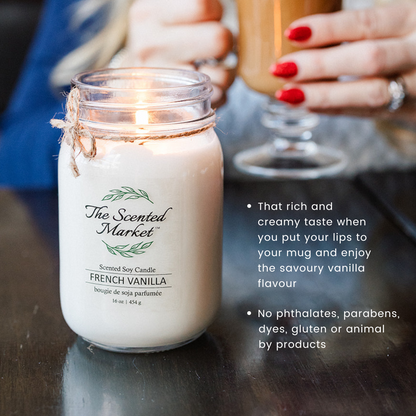 FRENCH VANILLA Soy Wax Candle 16 oz - The Scented Market  Candles   