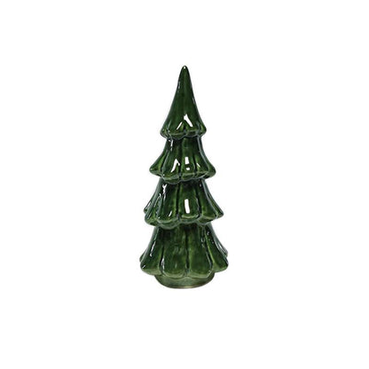 Ceramic Green Christmas Tree – 7" Tabletop Holiday & Winter Décor