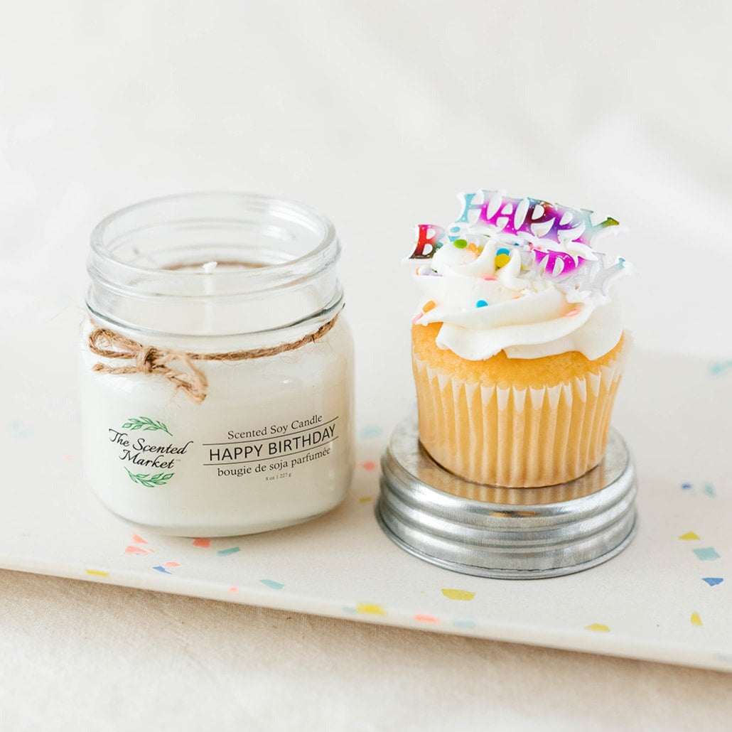 HAPPY BIRTHDAY Soy Wax Candle 8 oz - The Scented Market  Candles   