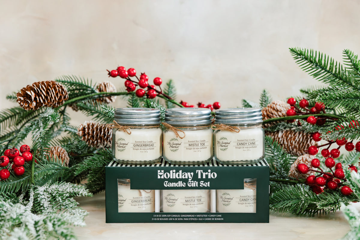 Holiday Trio Candle 3 pack Gift Set - The Scented Market     