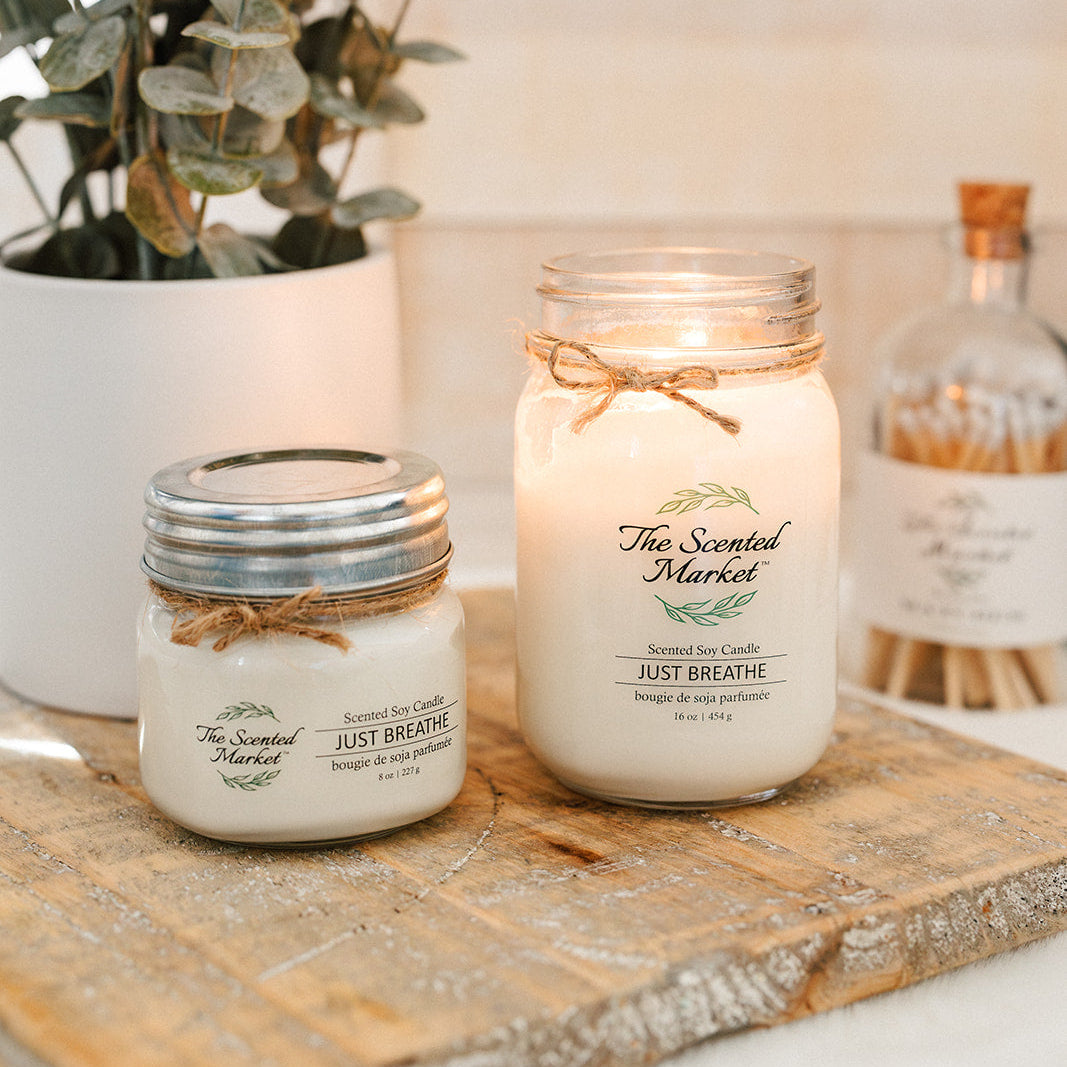 JUST BREATHE  Soy Wax Candle 8 oz - The Scented Market  Candles   