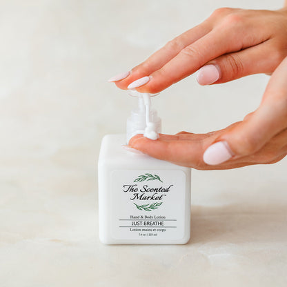 Just Breathe Hand and Body Lotion – Refreshing and Hydrating - The Scented Market  Lotion & Moisturizer   