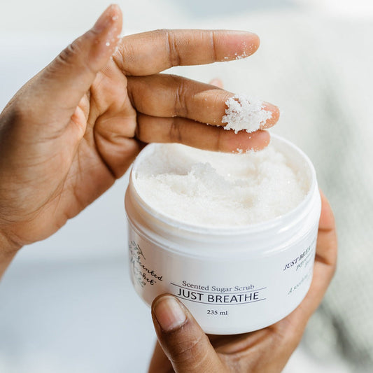 Just Breathe Scented Sugar Scrub: Luxurious Exfoliating Body Scrub for Silky Soft Skin - The Scented Market  Skin Care   