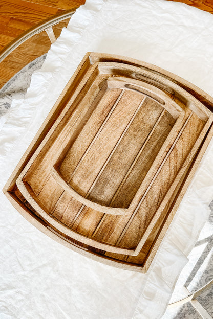 Large Rectangle Wooden Tray with Handles - The Scented Market     