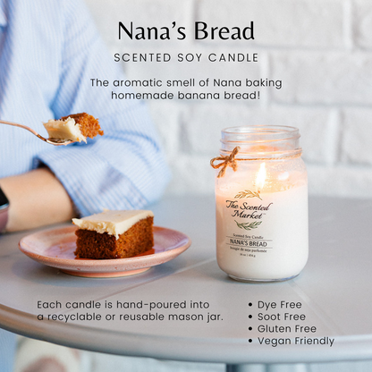 NANA'S BREAD Soy Wax Candle 8 oz - The Scented Market  Candles   