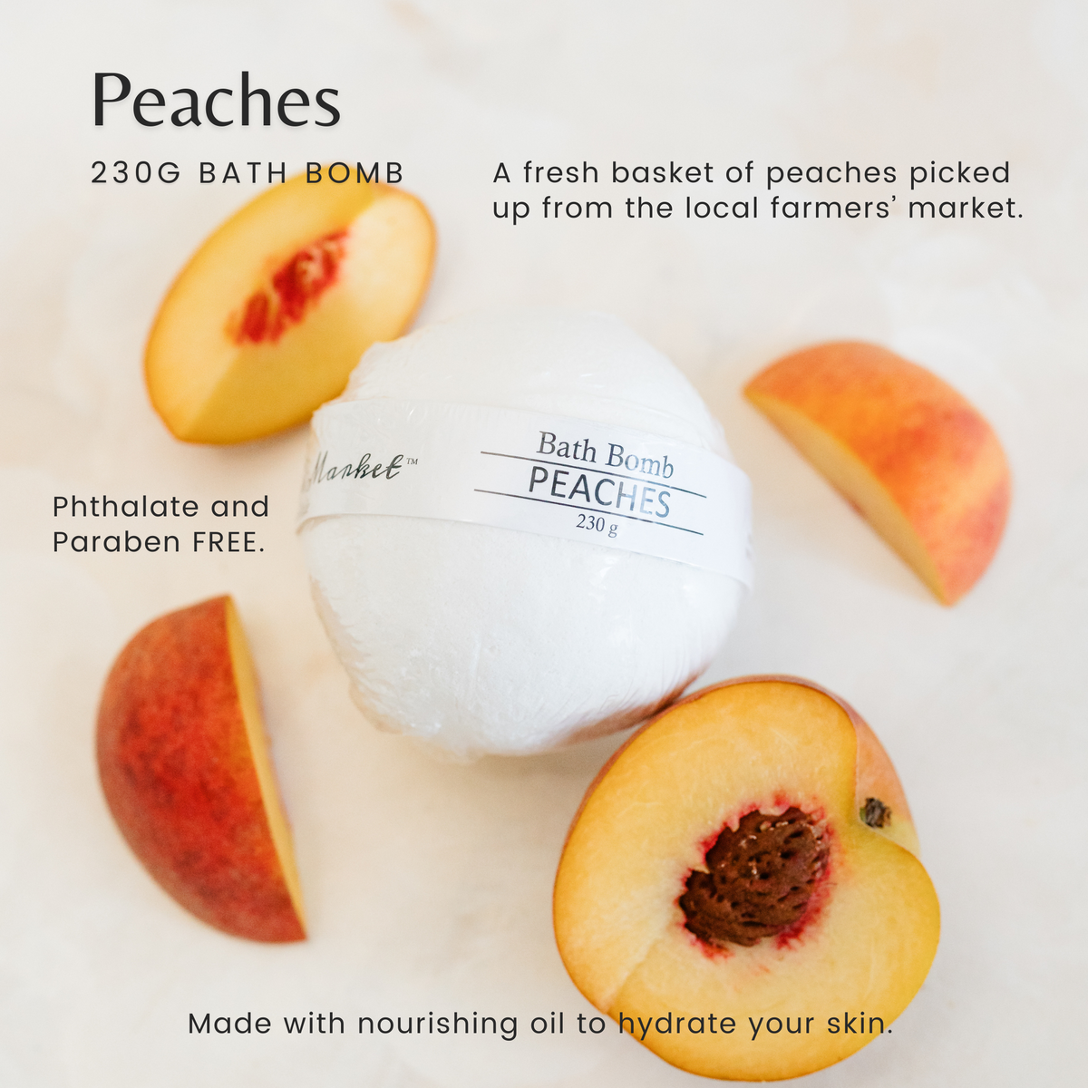 PEACHES Luxurious Bath Bomb - The Scented Market  Bath Additives   