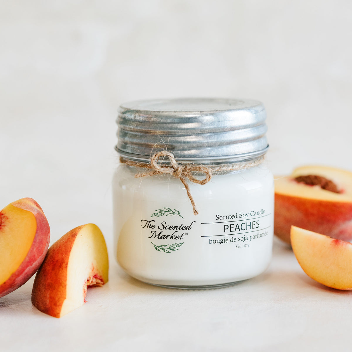 PEACHES Soy Wax Candle 8 oz - The Scented Market  Candles   